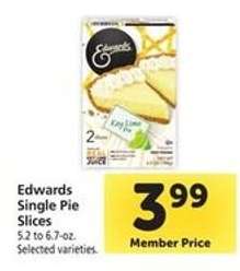 Edwards Single Pie Slices