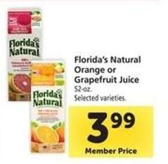 Florida's Natural Orange or Grapefruit Juice