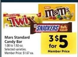 Mars Standard Candy Bar