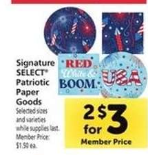 Signature SELECT Patriotic Paper Goods