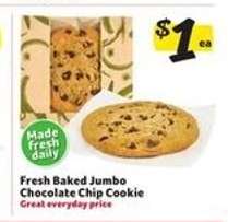 Fresh Baked Jumbo Chocolate Chip Cookie
