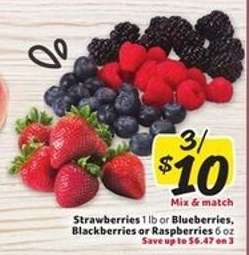 Strawberries, Blueberries, Blackberries, Raspberries