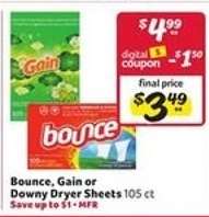Bounce, Gain, or Downy Dryer Sheets