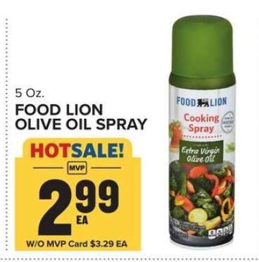 FOOD LION OLIVE OIL SPRAY