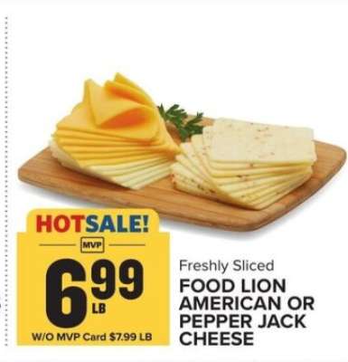 Food Lion American or Pepper Jack Cheese