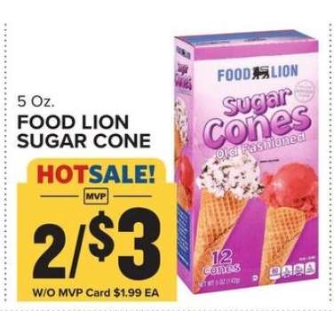 FOOD LION SUGAR CONE