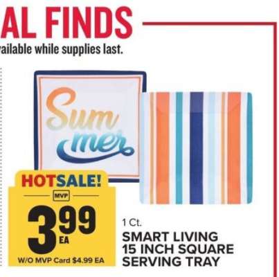 SMART LIVING 15 INCH SQUARE SERVING TRAY