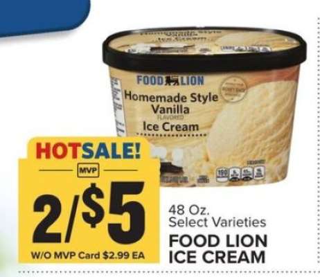 Food Lion Ice Cream