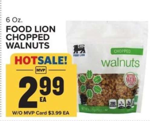 FOOD LION CHOPPED WALNUTS