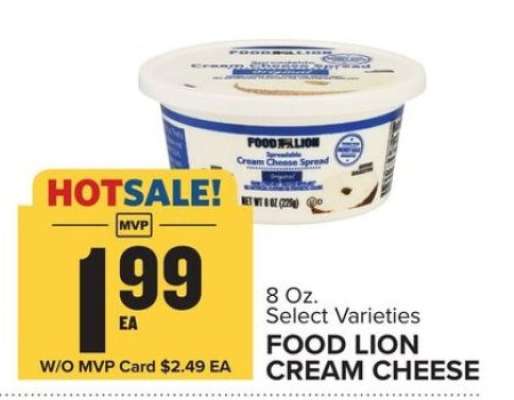 Food Lion Cream Cheese