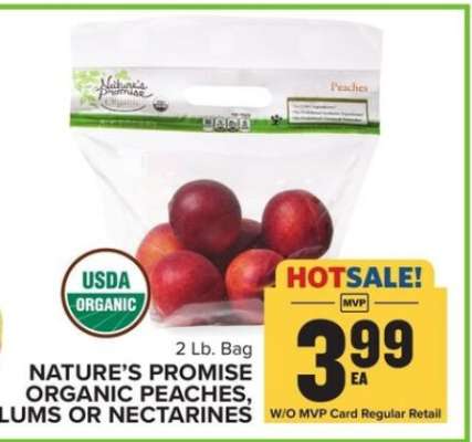 Nature's Promise Organic Peaches, Plums or Nectarines