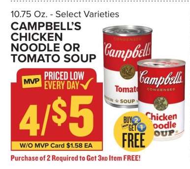 Campbell's Chicken Noodle or Tomato Soup