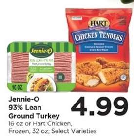 Jennie-O 93% Lean Ground Turkey or Hart Chicken