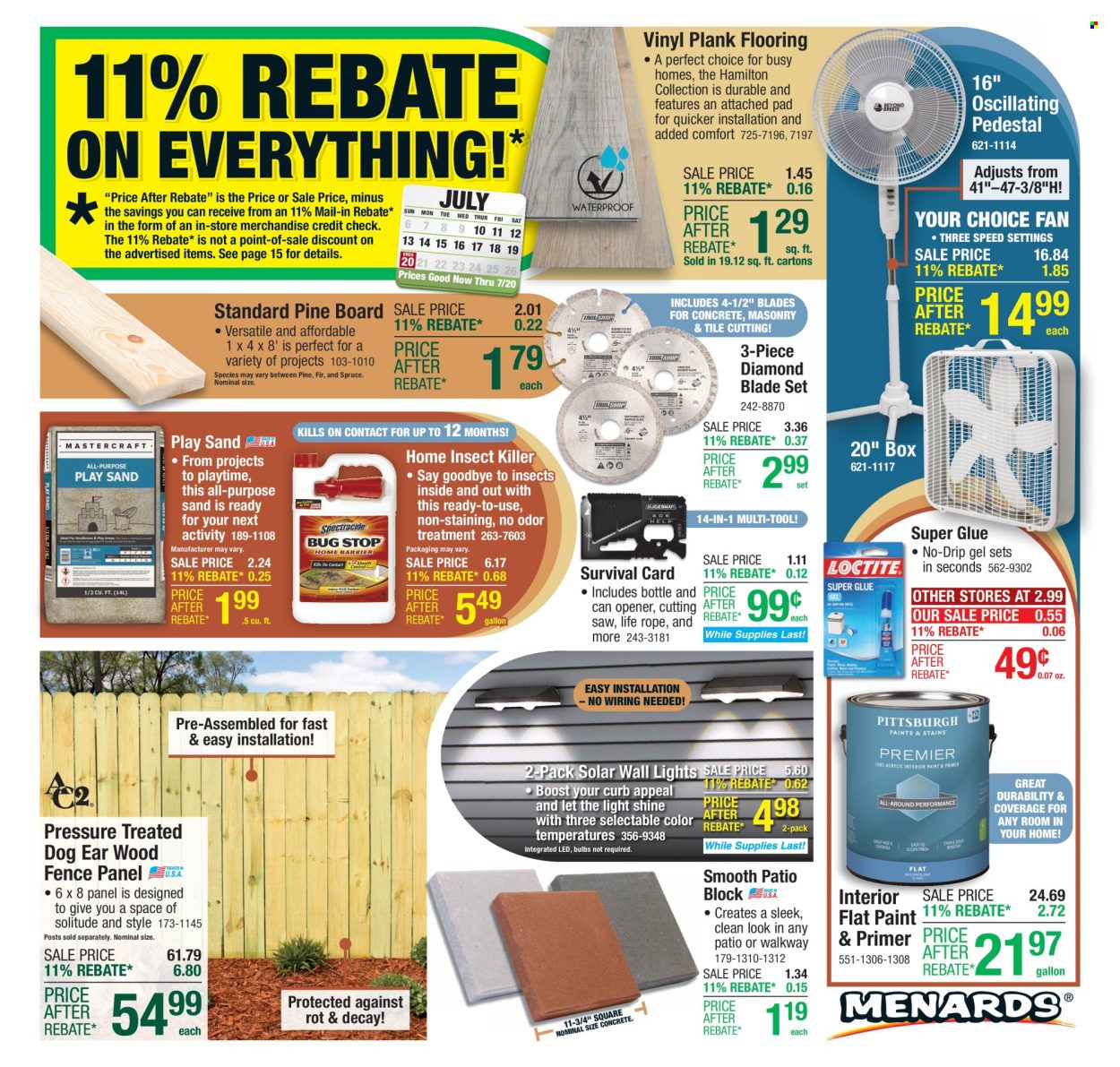 Menards ad - 07/10/2025 - 07/20/2025. Page 1