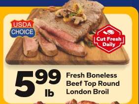Fresh Boneless Beef Top Round London Broil