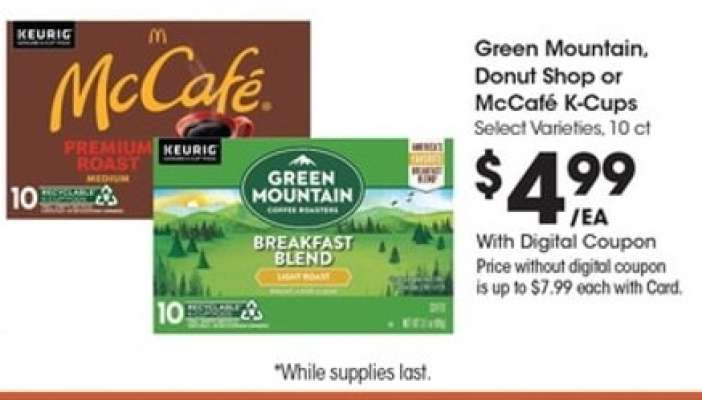 Green Mountain, Donut Shop or McCafé K-Cups