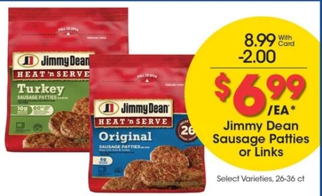 Jimmy Dean Sausage Patties or Links