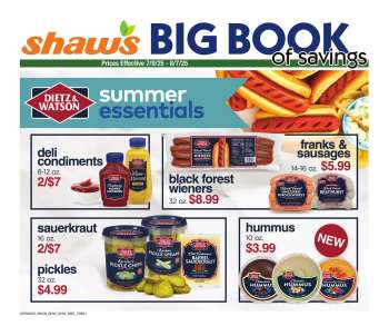 Shaw’s Flyer - 07/09/2025 - 08/07/2025.