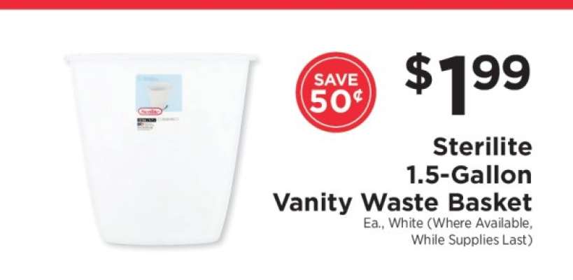 Sterilite 1.5-Gallon Vanity Waste Basket