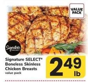 Signature Select Boneless Skinless Chicken Breasts