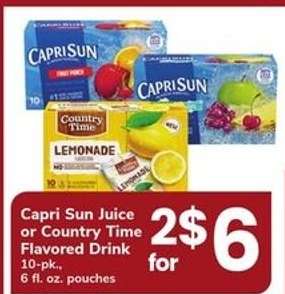 Capri Sun Juice or Country Time Flavored Drink