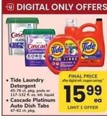 Tide Laundry Detergent and Cascade Platinum Auto Dish Tabs