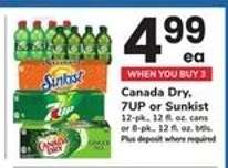 Canada Dry, 7UP or Sunkist