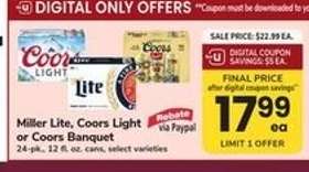 Miller Lite, Coors Light or Coors Banquet*