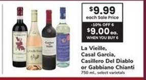 La Vieille, Casal Garcia, Casillero Del Diablo or Gabbiano Chianti
