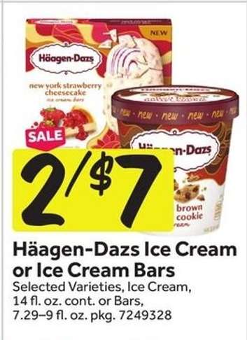 Häagen-Dazs Ice Cream or Ice Cream Bars