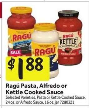 Ragú Pasta, Alfredo or Kettle Cooked Sauce