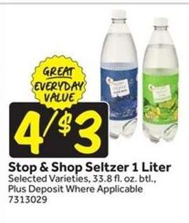 Stop & Shop Seltzer 1 Liter