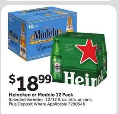 Heineken or Modelo 12 Pack