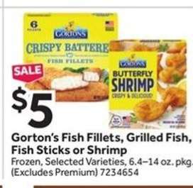 Gorton's Fish Fillets, Grilled Fish, Fish Sticks or Shrimp