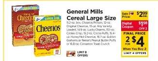 General Mills Cereal Large Size
