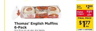 Thomas' English Muffins 6-Pack