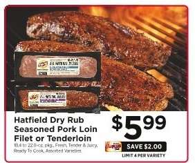 Hatfield Dry Rub Seasoned Pork Loin Filet or Tenderloin