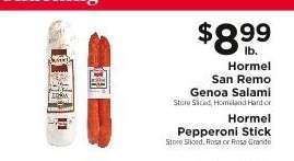 Hormel San Remo Genoa Salami or Hormel Pepperoni Stick