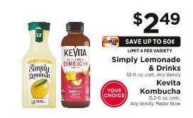 Simply Lemonade & Drinks, Kevita Kombucha