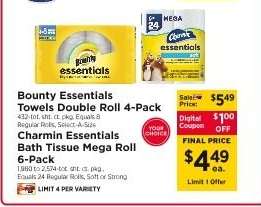 Charmin Essentials Bath Tissue Mega Roll 6-Pack