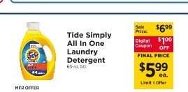 Tide Simply All In One Laundry Detergent