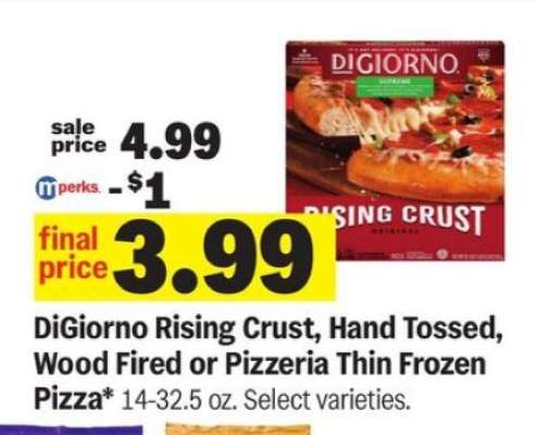 DiGiorno Rising Crust, Hand Tossed, Wood Fired or Pizzeria Thin Frozen Pizza