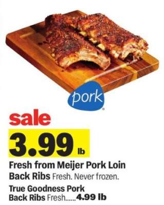 Fresh from Meijer Pork Loin Back Ribs