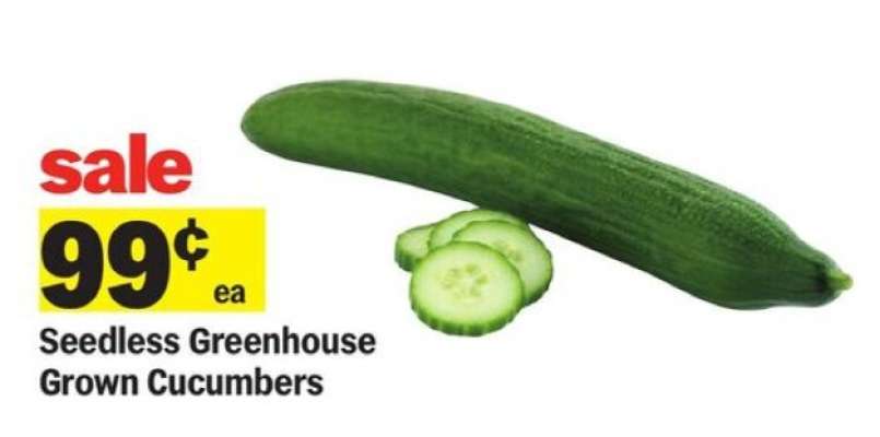 Seedless Greenhouse Grown Cucumbers