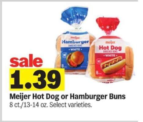 Meijer Hot Dog or Hamburger Buns