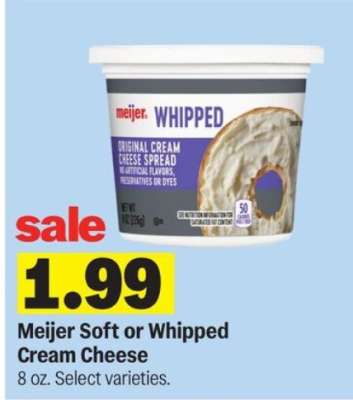 Meijer Soft or Whipped Cream Cheese
