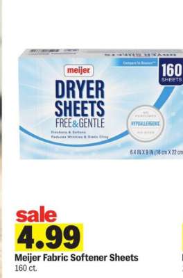 Meijer Fabric Softener Sheets