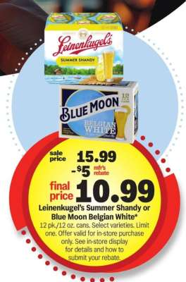Leinenkugel's Summer Shandy or Blue Moon Belgian White*