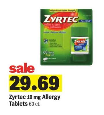 Zyrtec 10 mg Allergy Tablets