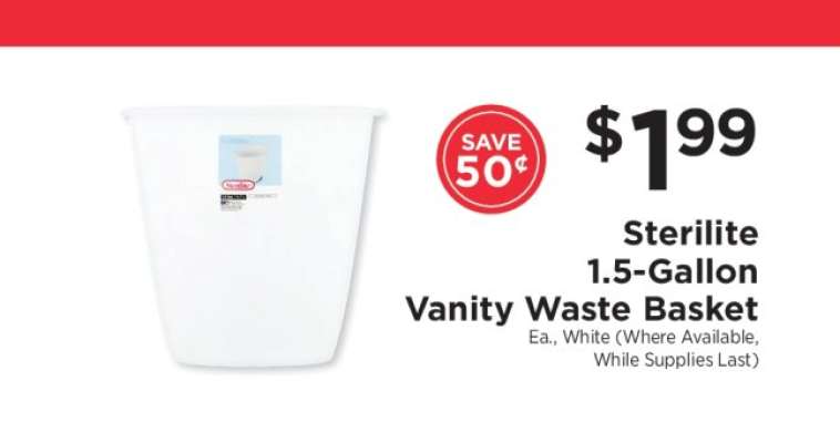 Sterilite 1.5-Gallon Vanity Waste Basket